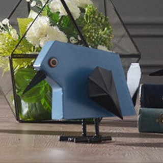 ตุ๊กตาตกแต่งห้องรูปนก Polygon Bird- blue