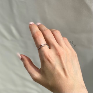 Tiny nail ring. (แหวนงานชุบทองคำขาว เพชร CZ)