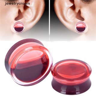 [jewelrycrown] ต่างหูอุโมงค์ สีแดงเลือด เครื่องประดับ [th]