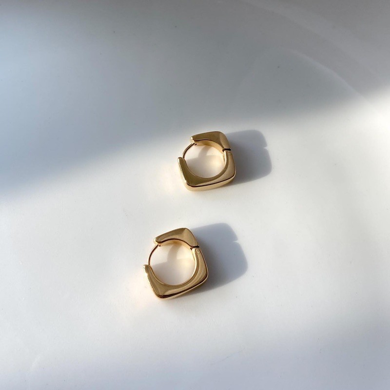 imean.store - Gold thick sq ต่างหูทองชุบ 18K gold