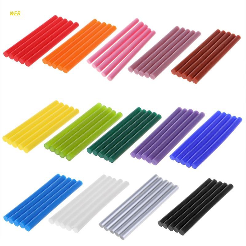Wer อุปกรณ์กาวละลายสีสันสดใส 7X100มม.Diy 5ชิ้นสําหรับซ่อมแซมของเล่น