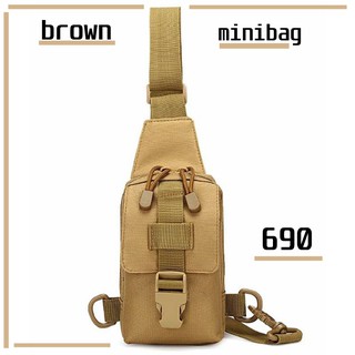 กระเป๋า minibag กระเป๋าพกพาใส่ของผู้ชาย กันน้ำผิวนอกด้วยผ้าเกรดดี ใส่เงินสด บัตร จะพาดไหล่ ถือสะพายได้หมด สีทราย