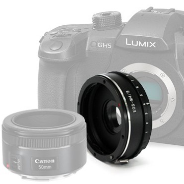 อะแดปเตอร์เมาท์เลนส์ EF/ EF-S - M4/3 Olympus/ Panasonic Manual Focus Iris Control
