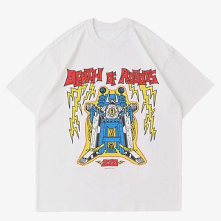 เสื้อยืด พิมพ์ลายกราฟฟิค หุ่นยนต์ DEATH | เสื้อยืด แขนสั้น สีขาว | เสื้อยืด พิมพ์ลายอนิเมะกันดั้ม | เสื้อเชิ้ต สีขาว ขนาดใหญ่