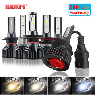 LEADTOPS หลอดไฟตัดหมอกรถยนต์ H11 H4 H7 LED H1 H3 9005 Hb3 9006 Hb4 LED 3000K 4300K 6000K 8000K 1 คู่