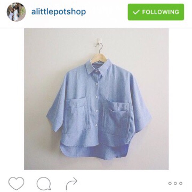 A little pot shop linen crop new but wash : 180฿