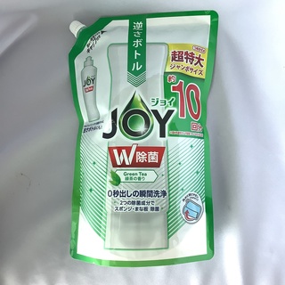 P&amp;G Joy green tea Upside Down น้ำยาล้างจาน ชนิดเติมสำหรับขวด หัวคว่ำ สูตรฆ่าแบคทีเรีย กลิ่น ชาเขียว