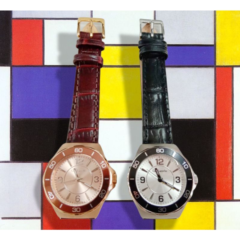 นาฬิกาข้อมือผู้หญิง Guy Laroche หน้าปัดทรงกลม40mm สายหนัง มี2สีให้เลือกค่ะ