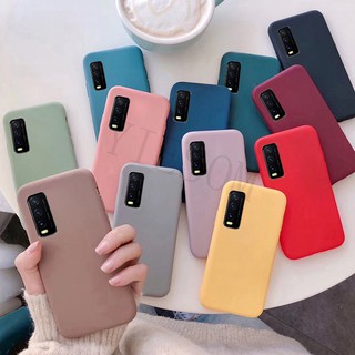 เคสโทรศัพท์ ซิลิโคน TPU นิ่ม เคลือบด้าน สีลูกกวาด เรียบง่าย สำหรับ Vivo Y20 Y20S Y20 2021 Vivo Y20i 2021 Y12S