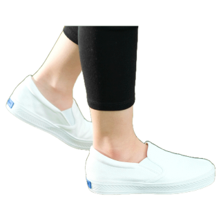 ใส่โค้ด KIMP1212 ลดเพิ่ม Hogo รองเท้าสลิปออน แบบสวม สวมใส่สบาย ไม่ต้องผูกเชือก รองเท้าผ้าใบผู้หญิง ผ้าใบสีขาว สลิปออน