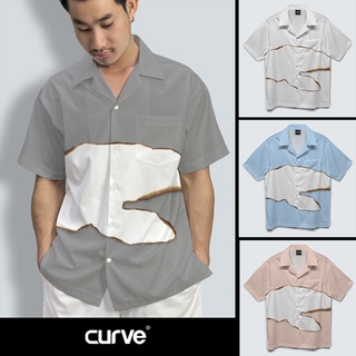 Curve SET59 เสื้อเชิ้ต เสื้อฮาวาย ลำลอง ลายคาดขาว หินอ่อน แบบแฟชั่น ทรงสวย unisex หญิง ชาย ใส่สบาย ไซส์ S,M,L,XL,2XL