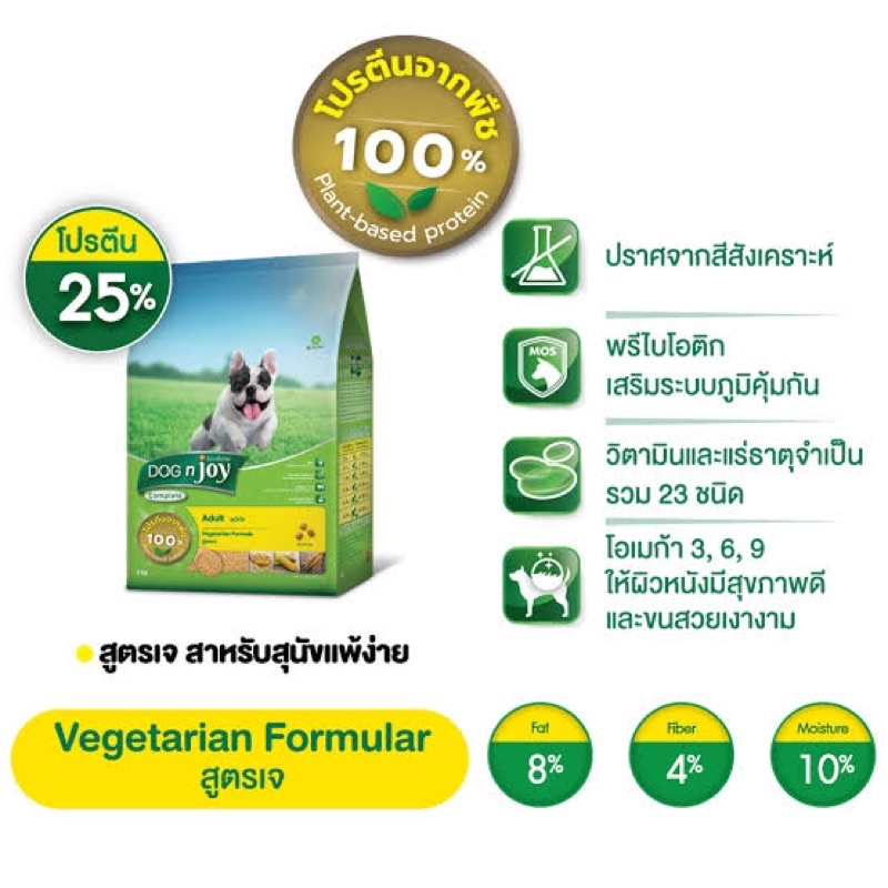 Dog enjoy สูตรเจ 1.5 กก สุนัขทุกสายพันธ์ DOG'ENJOYขนาด 1.5 กก 🌾🌾🌾