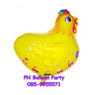 ลูกโป่งก้านการ์ตูนรูปไก่ ไซต์ 12 นิ้ว Chicken Balloon