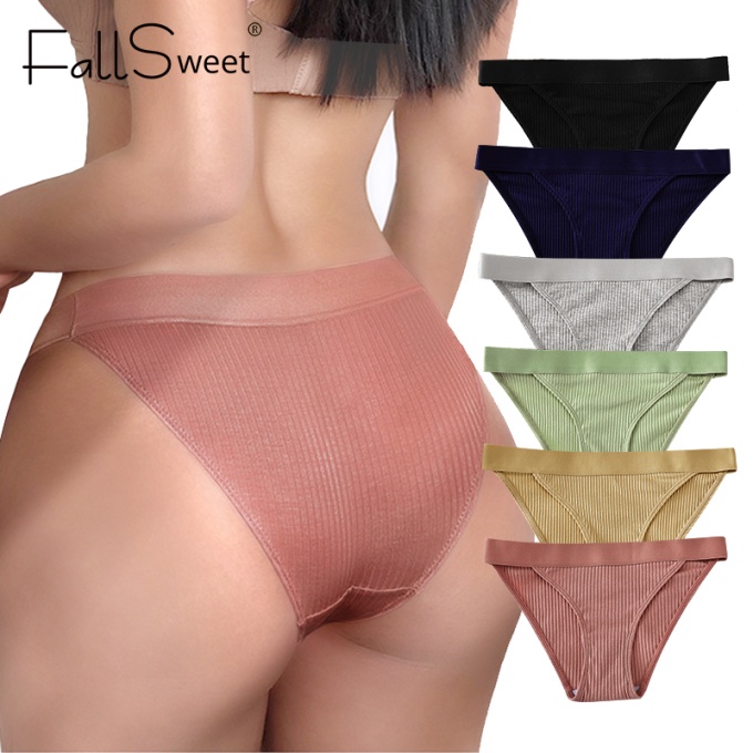 Fallsweet กางเกงชั้นใน ผ้าฝ้าย เอวต่ํา ใส่สบาย เซ็กซี่ สําหรับผู้หญิง