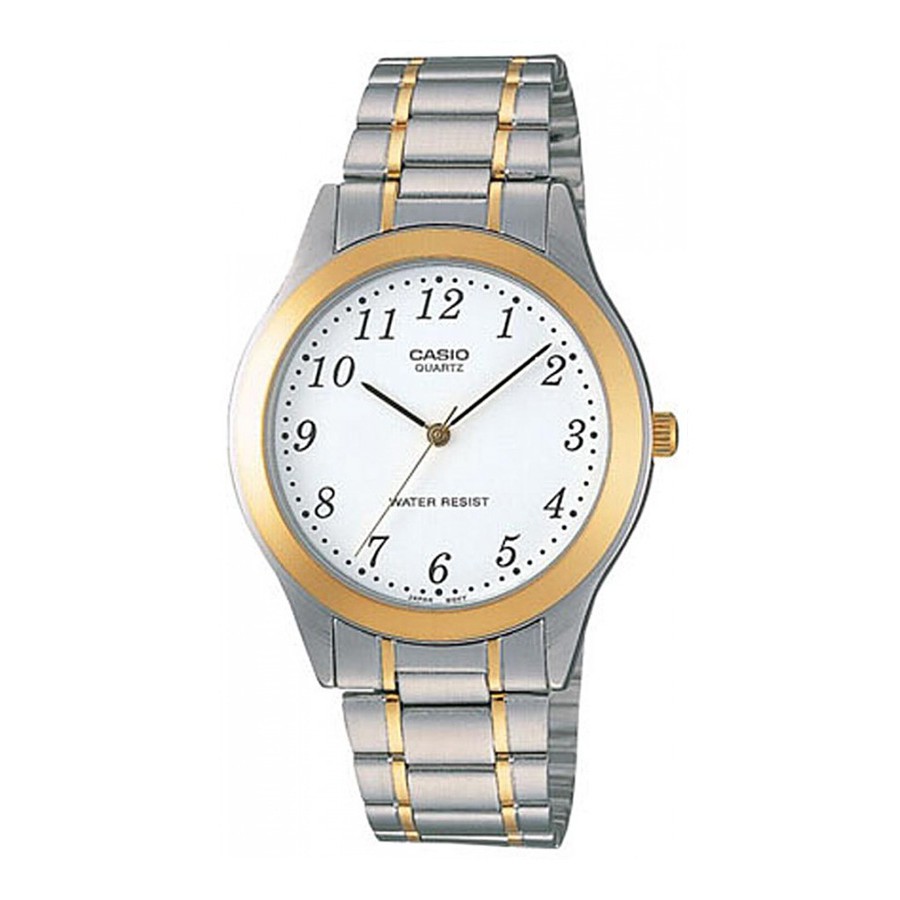 Casio Standard นาฬิกาข้อมือผู้ชาย สายสแตนเลส รุ่น MTP-1128,MTP-1128G,MTP-1128G-7B - สีเงินผสมสีทอง