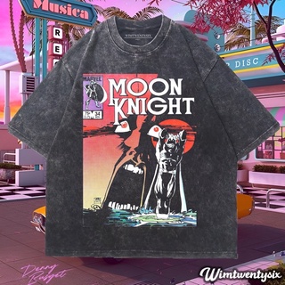 เสื้อยืด พิมพ์ลาย Marvel MOON KNIGHT HERO WASHING VINTAGE สําหรับผู้ชาย