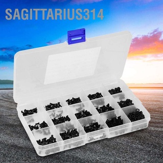 Sagittarius314 ชุดน็อตสกรูหกเหลี่ยม เหล็กคาร์บอน สีดํา M2 M2.5 M3 480 ชิ้น ต่อชุด