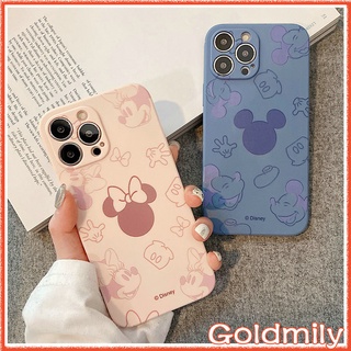 🔥 มิกกี้เม้าส์เคสไอโฟน14Promax เคส Apple iPhone 13 Pro Max Mickey Minnie Case เคสไอโฟนซิลิโคนลายแถบข้างกกี้เม้าส์ขอบเหลี่ยม สำหรับ เคส Apple iPhone 14 เคสi12 X 6 เคสไอโฟน11 SE2 2020 เคสไอโฟน7พลัส XS Max 7 Plus 14 Pro Max Xr เคสi11 12 Pro