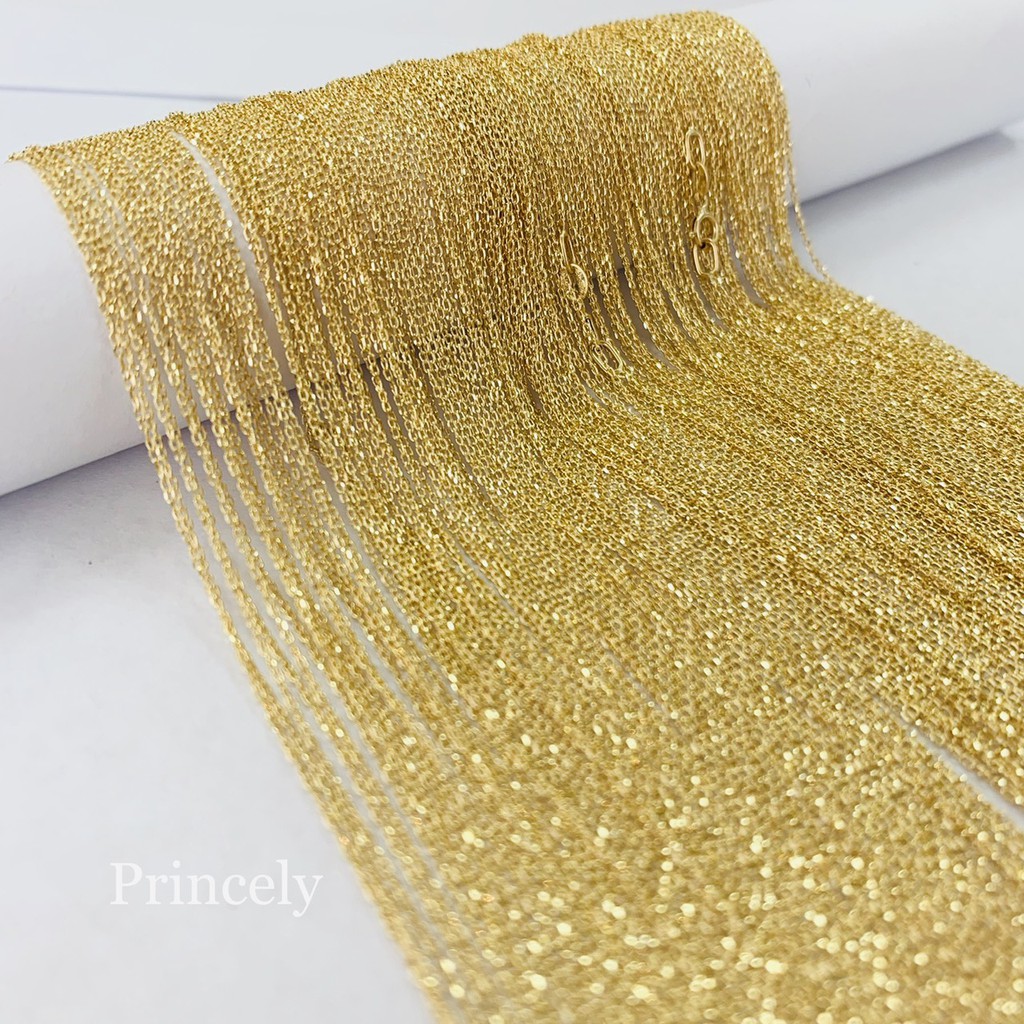 Princely สร้อยคอทอง9kแท้ นำเข้าจากอิตาลี ลายโซ่คชกิตบิดเกลียว จิ๋วๆแต่แข็งแรงดี