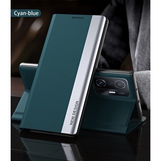 Fashion Contrast Colors PU Leather Casing Xiaomi Mi 11T Pro / Mi11T Magnetic Flip Cover  Xiomi Redmi 10 Full Protection Stand Case