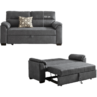 [9441 2022MALL77NW] HAKONE โซฟาปรับนอน 2 ที่นั่ง เบาะหนัง 98x46x63.5 cm รับน้ำหนัก 350 kg โซฟาเบดเดี่ยว โซฟา โซฟาปรับนอนได้ โซฟาหนัง โซฟาเบาะหนัง โซฟาพับได้ โซฟาปรับเอน โซฟานอน โซฟา2ที่นั่ง Leathaire Sofa Pullout Bed 2S HomeHuk