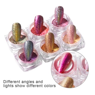 6pcs/Set Nail Art Powder Shinning Nail Glitter Pigment Home Beauty Salon Accessories Nail Decoration