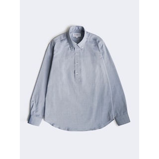 [JBB*] LIGHT GREY GIZA PINPOINT OXFORD PULLOVER SHIRT เชิ้ต ผ้าคอตตอน แขนยาว แบบสวมหัว สีเทาอ่อน