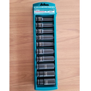 TOTAL ชุดลูกบล็อคลม กระแทก 1/2" 10ตัว/ชุด  DEEP IMPACT SOCKET SET รหัส THKISD12102L