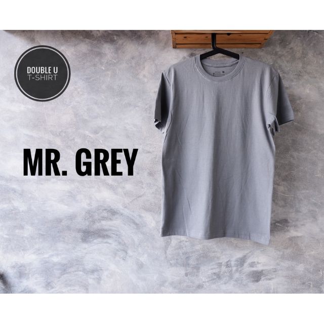 ออกใบกำกับภาษีได้ - เสื้อยืดสีพื้น ( MR.GREY ) สีเทาเข้ม **ไม่มีการเย็บตะเข็บข้างตัวเสื้อ**