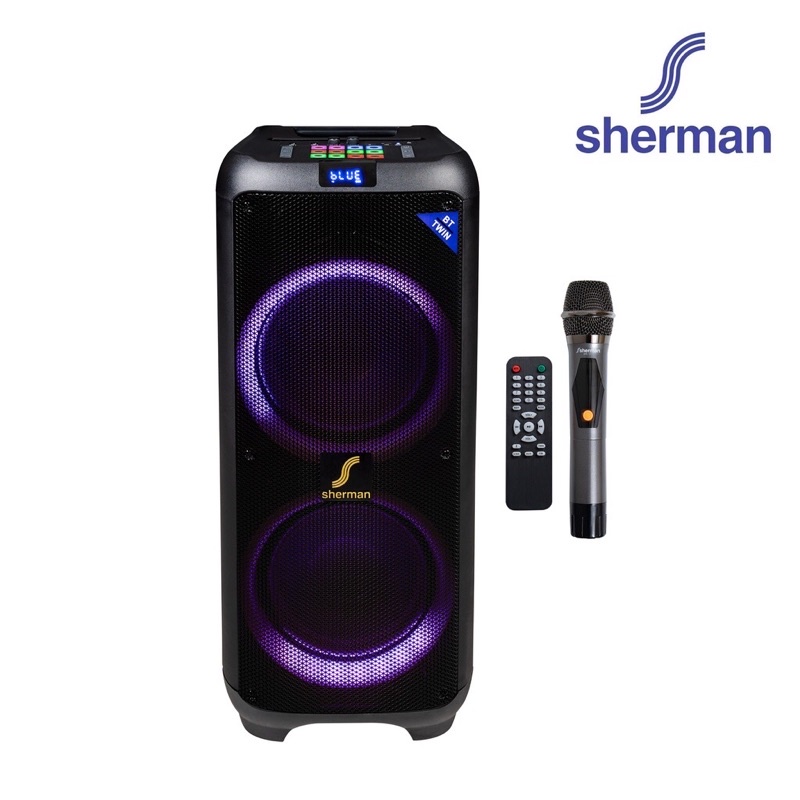 Sherman APS-111+ Speaker Amplifier Wireless Mic ลำโพงบลูทูธ ลำโพงปาร์ตี้ล้อลาก 10 นิ้ว 100W