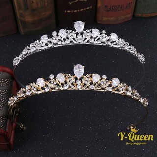 Water Drip luxury zircon Wedding Bridal Princess Accessories Fashion Crytal Crown Headhand with Luxurious Crown Headwear