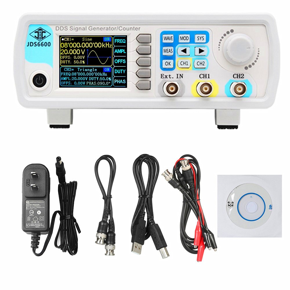JDS6600-60M ฟังก์ชั่นเจนเนอเรเตอร์ 60MHz Signal Generator Digital Control Dual-channel DDS