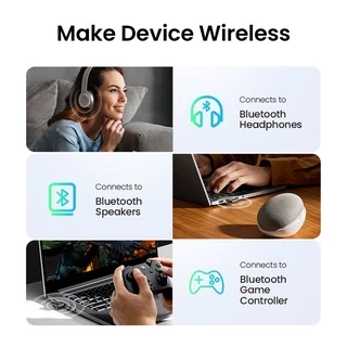 【 อัพเกรด 】UGREEN USB Bluetooth 5.4 5.3 5.0 อะแดปเตอร ์ เครื ่ องส ่ งสัญญาณ EDR Dongle สําหรับ PC Wireless Transfer สําหรับหูฟังบลูทูธ