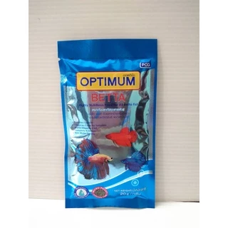 7 ซอง อาหารปลากัด Optimum Betta เร่งสี เร่งโต (เม็ดจิ๋ว) น้ำหนัก 20 กรัม