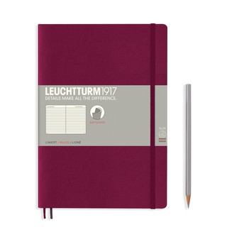 Leuchtturm1917 Softcover Notebooks "Port Red" สมุดโน๊ต Leuchtturm1917 ปกอ่อน สีแดงเข้ม