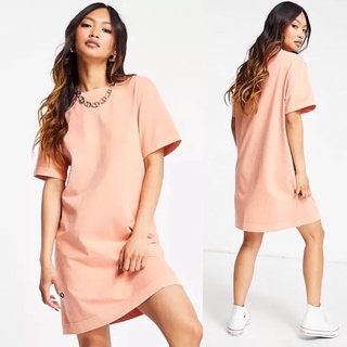 Monki Super-soft t-shirt dress  เดรสสั้นคอกลม เนื้อผ้าshell ผ้าเนื้อนิ่มมากก เนื้อละเอียดๆ เนื้อผ้ายืดหยุ่น ใส่สบาย