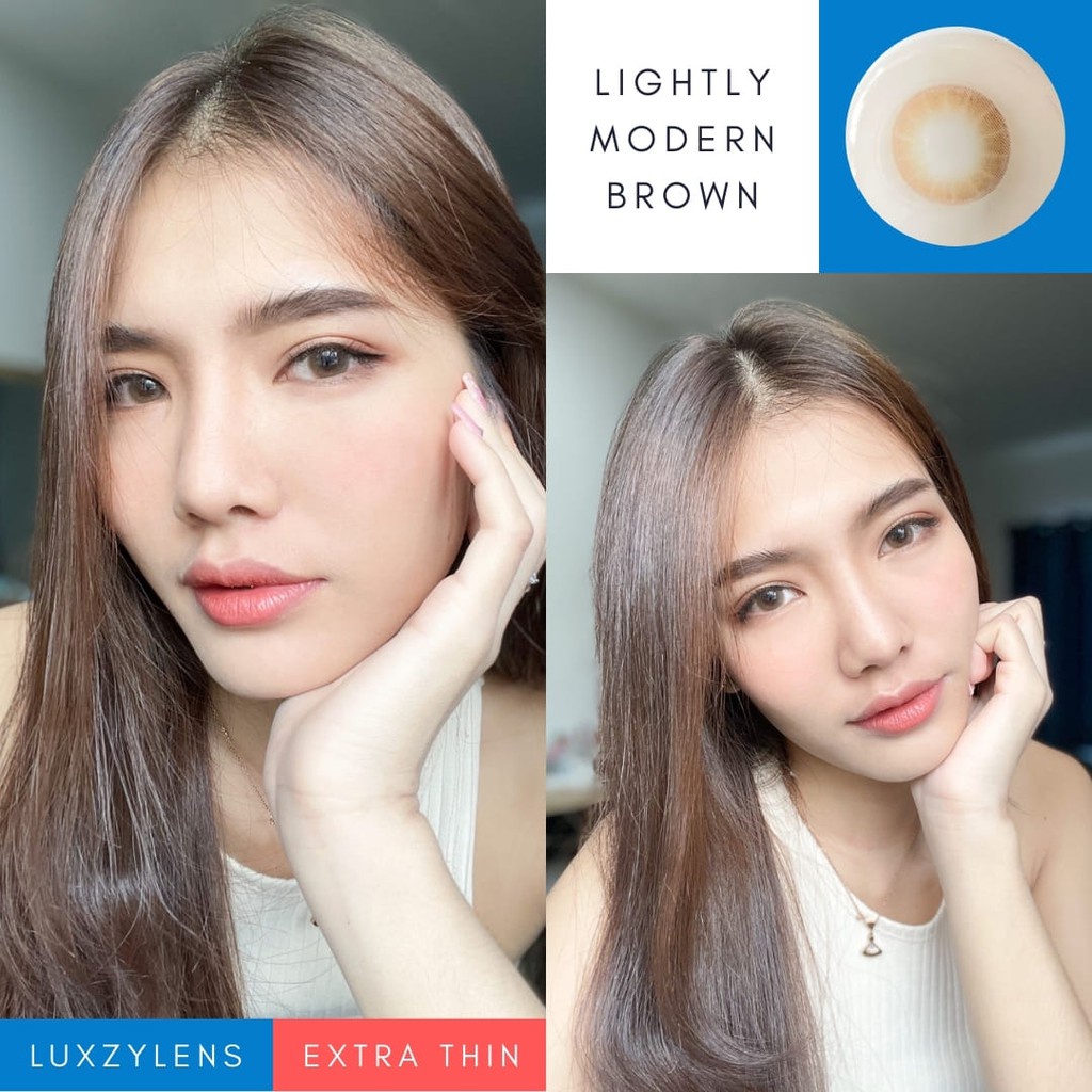 คอนแทคเลนส์🌈Lightly Modern🌈 Brown / Gray (Luxzylens) ขนาดมินิ💖ขายดี🍭 - รูปที่ 6