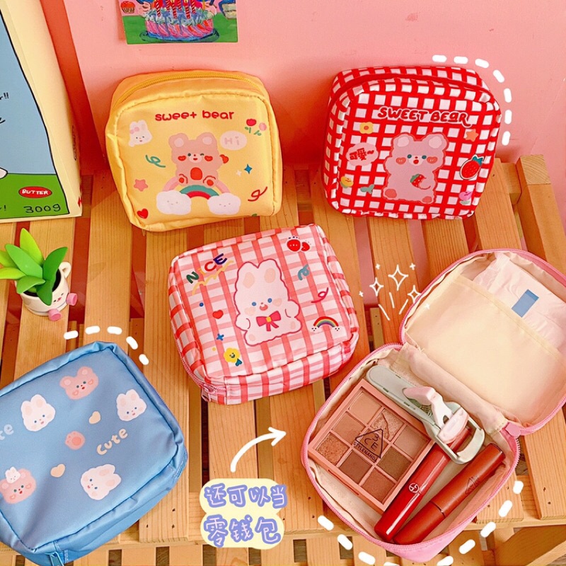 พร้อมส่งกระเป๋าจัดระเบียบ/ใส่ผ้าอนามัย/ใส่ของลายน่ารัก Bentoy