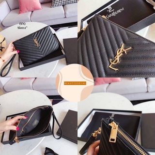 🟥หนังแท้🟥 MS 1:1 SL /sn clutch คล้องมือ 12” กระเป๋าแบรนด์เนม กระเป๋าปั้มแบรนด์👛