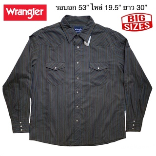 ⭐️มือ2⭐️Wrangler กระดุมมุก ลายทาง สีเขียวขี้ม้า