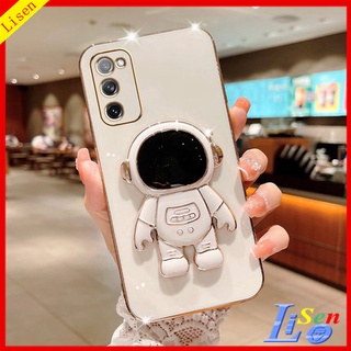 เคส Samsung S20 fe S20 Ultra S20 Plus S10 S10 Plus S22 Ultra S21 เคสโทรศัพท์มือถือ ลายนักบินอวกาศ พร้อมขาตั้ง สําหรับ yhy