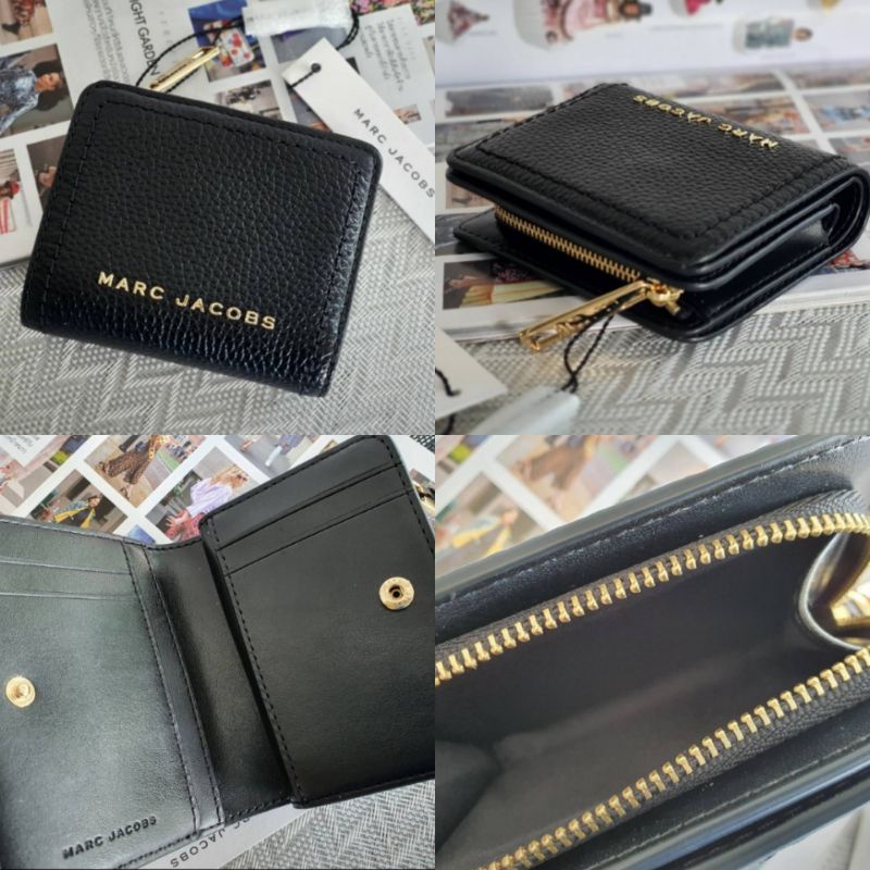 🎀 (สด-ผ่อน) กระเป๋าสตางค์ 2พับสั้น สีดำ M0016993 / S101L01S Marc Jacob mini wallet