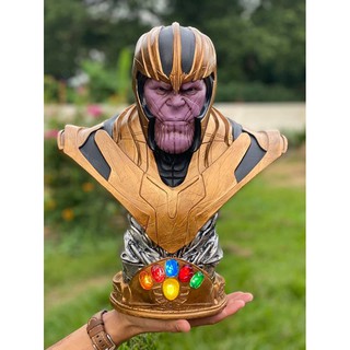 [ส่งฟรี] โมเดล Avengers Thanos ธานอส Bust วัสดุ เรซิ่นคุณภาพสูง เปิดไฟตรงมณีได้ สูง 38cm หนัก 3.3 กิโล