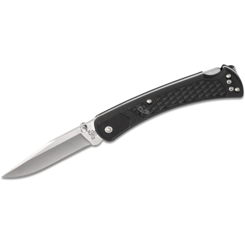 [GENUINE] มีดพับ Buck 110 Slim Select Folding Hunter 3.75" Plain Blade, Black GFN Handles ของใหม่ ของแท้