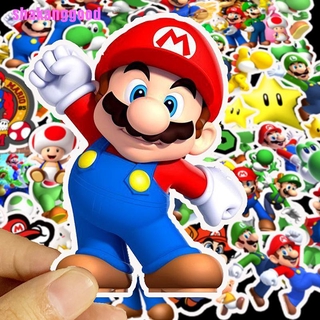 Skth สติกเกอร์ PVC ลายการ์ตูนเกม Super Mario DIY สําหรับติดตกแต่งแล็ปท็อป 50 ชิ้น