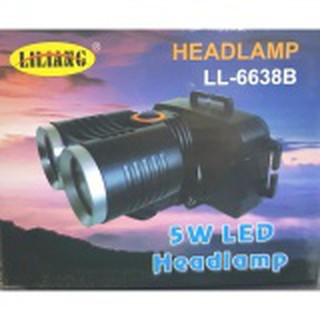 ไฟฉายคาดหัว LED HIGH POWER HEADLAMP ไฟชุด LED 5WATT 1 หลอดพร้อม แบตเตอรรี่ LITHIUM (ไฟส่องกบ)