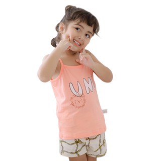 Unifriend Thailand ชุดนอนเด็ก เสื้อผ้าเด็ก รุ่น 20ss/Peach uni slub sleeveless