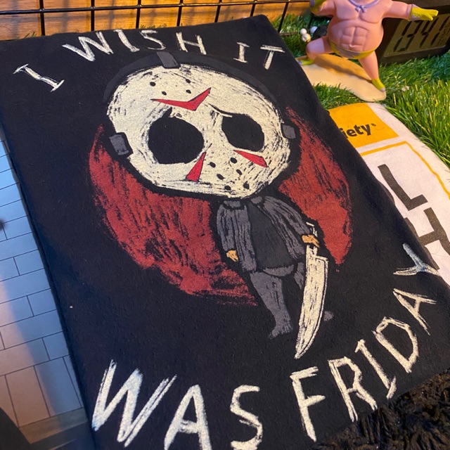 เสื้อหนังผี Friday 13 Size L 21x27.5 ตะเข็บคู่.