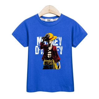 Boys One Piece t-shirt เสื้อยืดการ์ตูนสำหรับเด็ก ลูฟี่ Luffy shirt for kid short sleeve tops