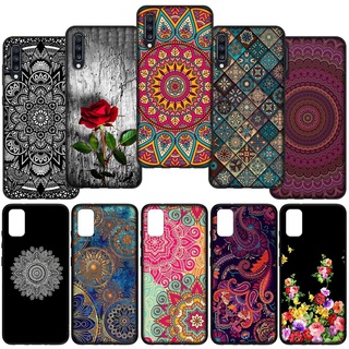 เคสโทรศัพท์มือถือ ซิลิโคนนิ่ม ลายดอกไม้ Paisley Mandala E2-GB75 สีดํา หรูหรา สําหรับ Samsung Galaxy A02 A32 5G A72 4G A02S M02